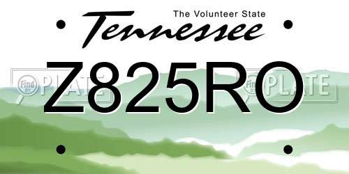 Z825RO Tennessee License Plate