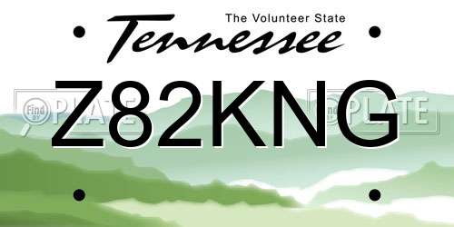 Z82KNG Tennessee License Plate