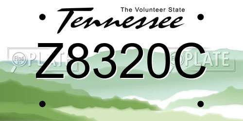 Z8320C Tennessee License Plate