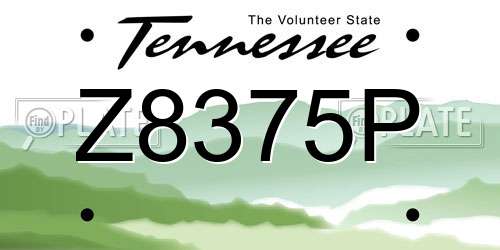 Z8375P Tennessee License Plate