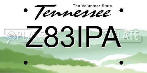 Z83IPA Tennessee License Plate