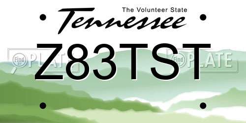 Z83TST Tennessee License Plate