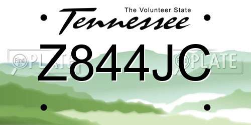 Z844JC Tennessee License Plate
