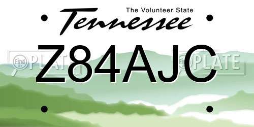 Z84AJC Tennessee License Plate