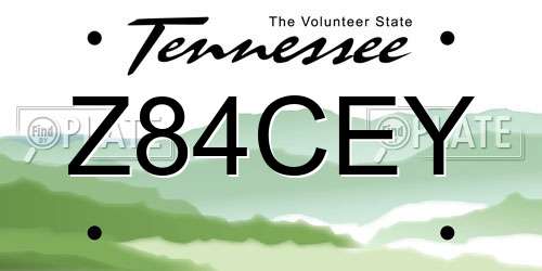 Z84CEY Tennessee License Plate