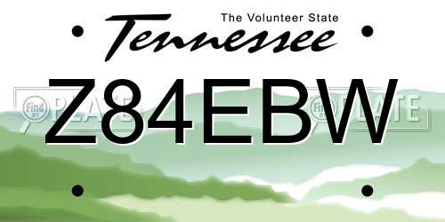 Z84EBW Tennessee License Plate