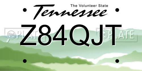 Z84QJT Tennessee License Plate
