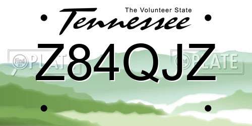 Z84QJZ Tennessee License Plate