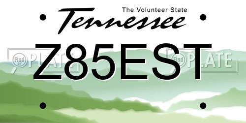 Z85EST Tennessee License Plate