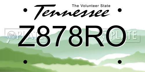 Z878RO Tennessee License Plate