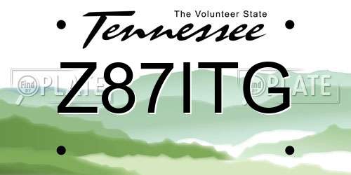 Z87ITG Tennessee License Plate