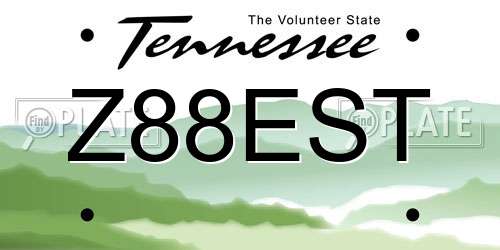Z88EST Tennessee License Plate