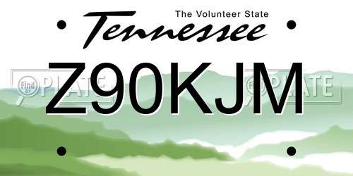 Z90KJM Tennessee License Plate