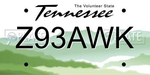 Z93AWK Tennessee License Plate