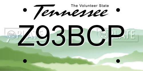 Z93BCP Tennessee License Plate