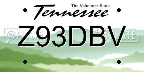 Z93DBV Tennessee License Plate