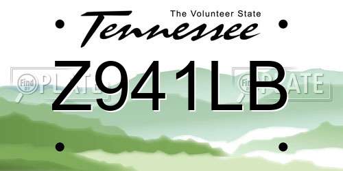 Z941LB Tennessee License Plate