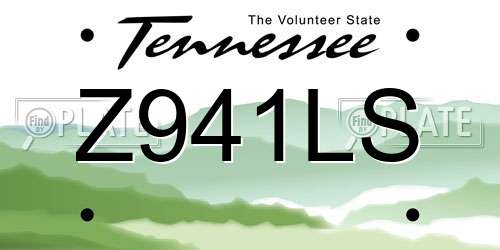 Z941LS Tennessee License Plate