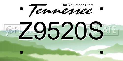 Z9520S Tennessee License Plate