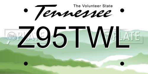 Z95TWL Tennessee License Plate