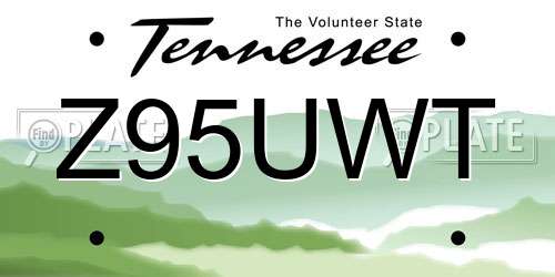 Z95UWT Tennessee License Plate