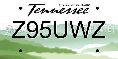 Z95UWZ Tennessee License Plate