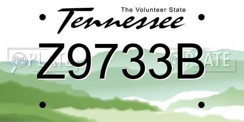 Z9733B Tennessee License Plate