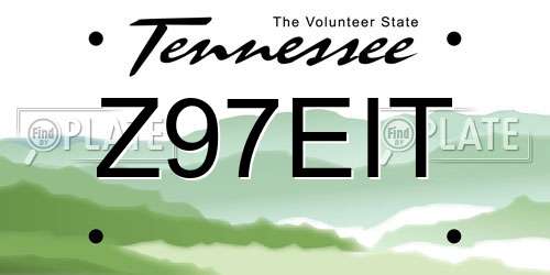 Z97EIT Tennessee License Plate