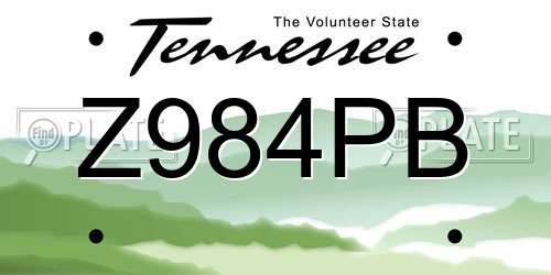 Z984PB Tennessee License Plate