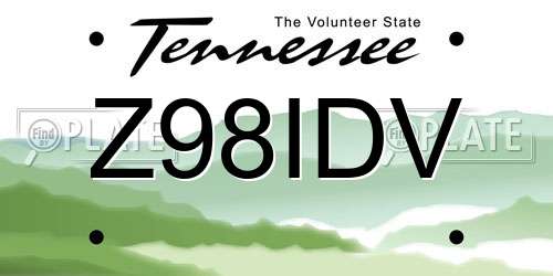 Z98IDV Tennessee License Plate