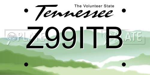 Z99ITB Tennessee License Plate