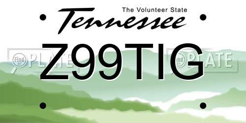 Z99TIG Tennessee License Plate