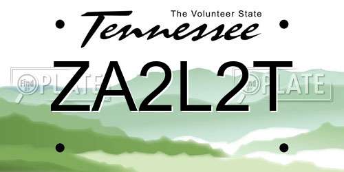 ZA2L2T Tennessee License Plate