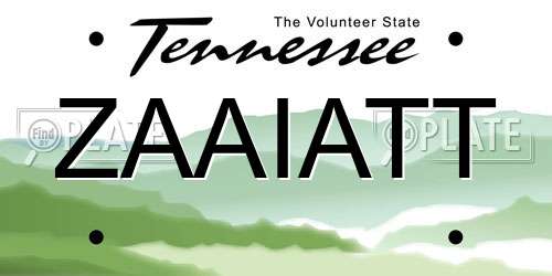 ZAAIATT Tennessee License Plate