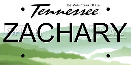 ZACHARY Tennessee License Plate