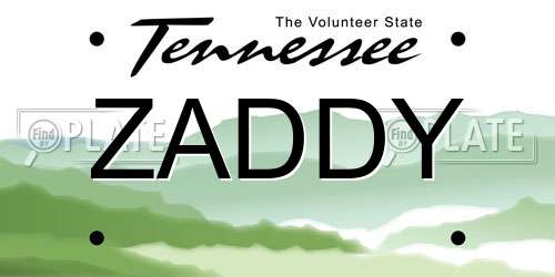 ZADDY Tennessee License Plate