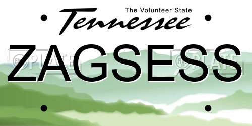 ZAGSESS Tennessee License Plate