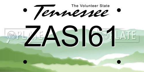 ZASI61 Tennessee License Plate