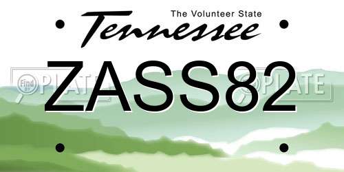ZASS82 Tennessee License Plate