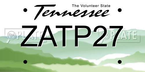 ZATP27 Tennessee License Plate