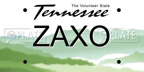 ZAXO Tennessee License Plate