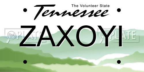 ZAXOYI Tennessee License Plate