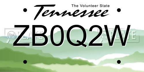 ZB0Q2W Tennessee License Plate