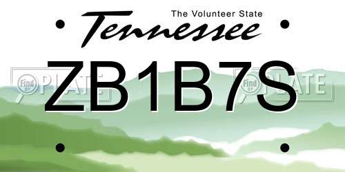 ZB1B7S Tennessee License Plate