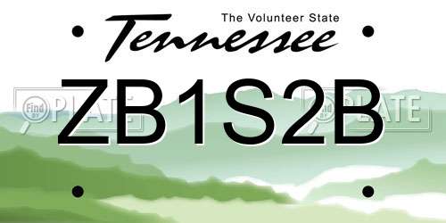 ZB1S2B Tennessee License Plate