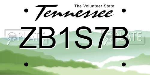 ZB1S7B Tennessee License Plate