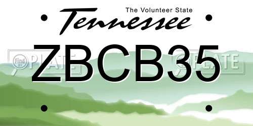 ZBCB35 Tennessee License Plate