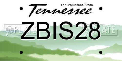 ZBIS28 Tennessee License Plate