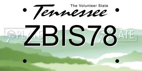 ZBIS78 Tennessee License Plate