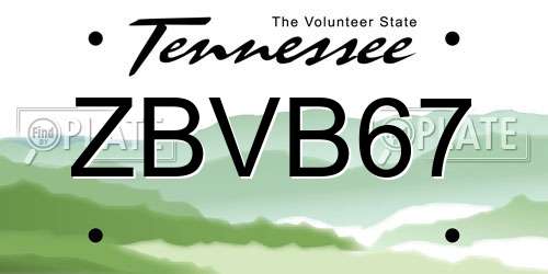 ZBVB67 Tennessee License Plate